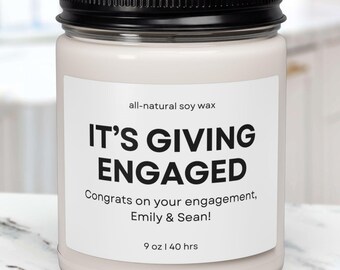 Vela de compromiso personalizada, Regalos de compromiso personalizados, Regalo de compromiso para el mejor amigo/a, Regalos de compromiso para parejas, Vela de compromiso personalizada, Regalo para prometido/a