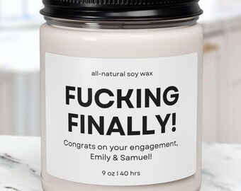 Vela de compromiso personalizada, Regalos de compromiso personalizados, Regalo de compromiso para el mejor amigo/a, Regalos de compromiso para parejas, Vela de compromiso personalizada, Regalo para prometido/a