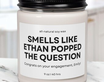 Vela de compromiso personalizada, Regalos de compromiso personalizados, Regalo de compromiso para el mejor amigo/a, Regalos de compromiso para parejas, Vela de compromiso personalizada, Regalo para prometido/a