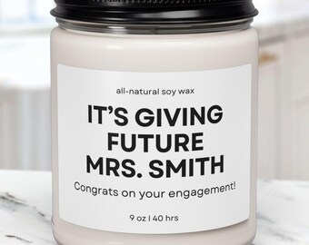 Vela de compromiso personalizada, Regalos de compromiso personalizados, Regalo de compromiso para el mejor amigo/a, Regalos de compromiso para parejas, Vela de compromiso personalizada, Regalo para prometido/a