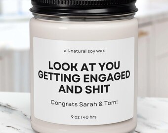 Vela de compromiso personalizada, Regalos de compromiso personalizados, Regalo de compromiso para el mejor amigo/a, Regalos de compromiso para parejas, Vela de compromiso personalizada, Regalo para prometido/a