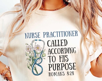 Comfort Colors® Nurse Practitioner Tshirt Floral NP Shirt Nurse Graduation Gift NP Graduation Gift NP Nurse Crewneck Nurse Appreciation