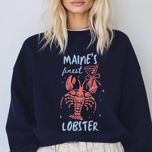 Coastal Maine Lobster Sweatshirt Coastal Gift for Her Beach Sweatshirt Ocean Crewneck Nantucket Lobster Sweater Cape Cod Crewneck Nautical
