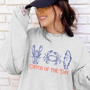 Coastal Maine Lobster Sweatshirt Coastal Gift for Her Beach Sweatshirt Ocean Crewneck Nantucket Lobster Sweater Cape Cod Crewneck Nautical