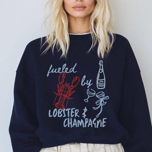 Coastal Maine Lobster Sweatshirt Coastal Gift for Her Beach Sweatshirt Ocean Crewneck Nantucket Lobster Sweater Cape Cod Crewneck Nautical