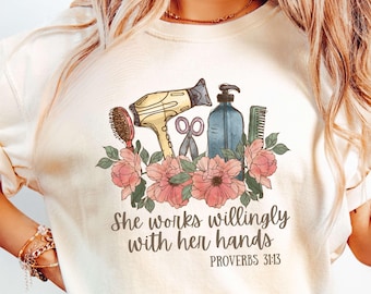 Hair Stylist Shirt Hair Dresser Shirts Hairstylist Gift for Hairdresser Hair Stylist Hairstylist Shirt Comfort Colors® Boho Floral Proverbs