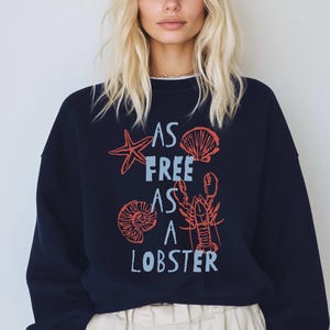 Coastal Maine Lobster Sweatshirt Coastal Gift for Her Beach Sweatshirt Ocean Crewneck Nantucket Lobster Sweater Cape Cod Crewneck Nautical