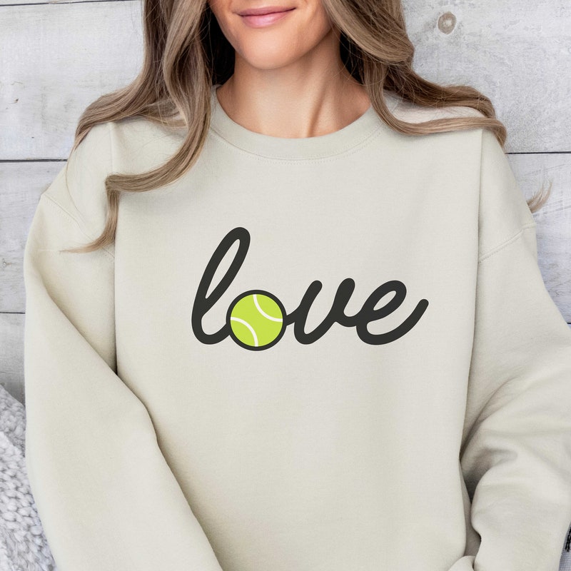 Women's Tennis Love Crew Sweatshirt, White