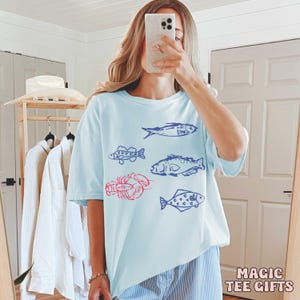 Comfort Colors Lobster Fish Shirt Ocean Seafood TShirt Sea Animal Shirt Retro Graphic Tee Fisherman Aesthetic Fisherman Core Fishy T Shirt