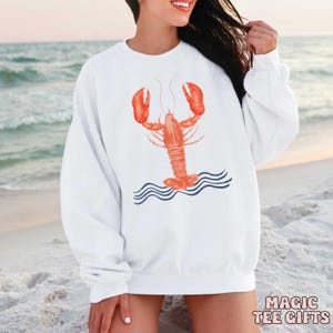 Eadie Sweatshirt, Grey Marl with Lobster main image 1