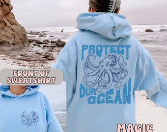 Octopus Hoodie Protect Our Oceans Hoodie Save The Ocean Respect The Locals Hoodie Marine Biologist Surfing Hoodie Octopus Lover Gift