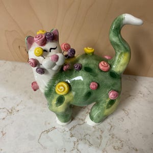 Lacombe Whimsiclay Cat Figurines - Etsy