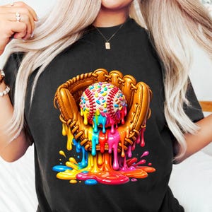 Baseball Drip for Boys Ice Cream Drip Baseball Stuff Lover PNG, Youth Baseball Fan Gift, Cool Little Slugger Graphic Tee, Kids Summer Ball