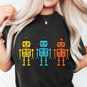 01 10 11 Robot PNG: Funny Binary Code Tech Humor png Retro Robot Graphic Clipart (Digital Download)