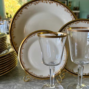 Lenox Eclipse Service for 10 with Matching Crystal Curated Vintage Dinnerware Set Fine Bone China Collection