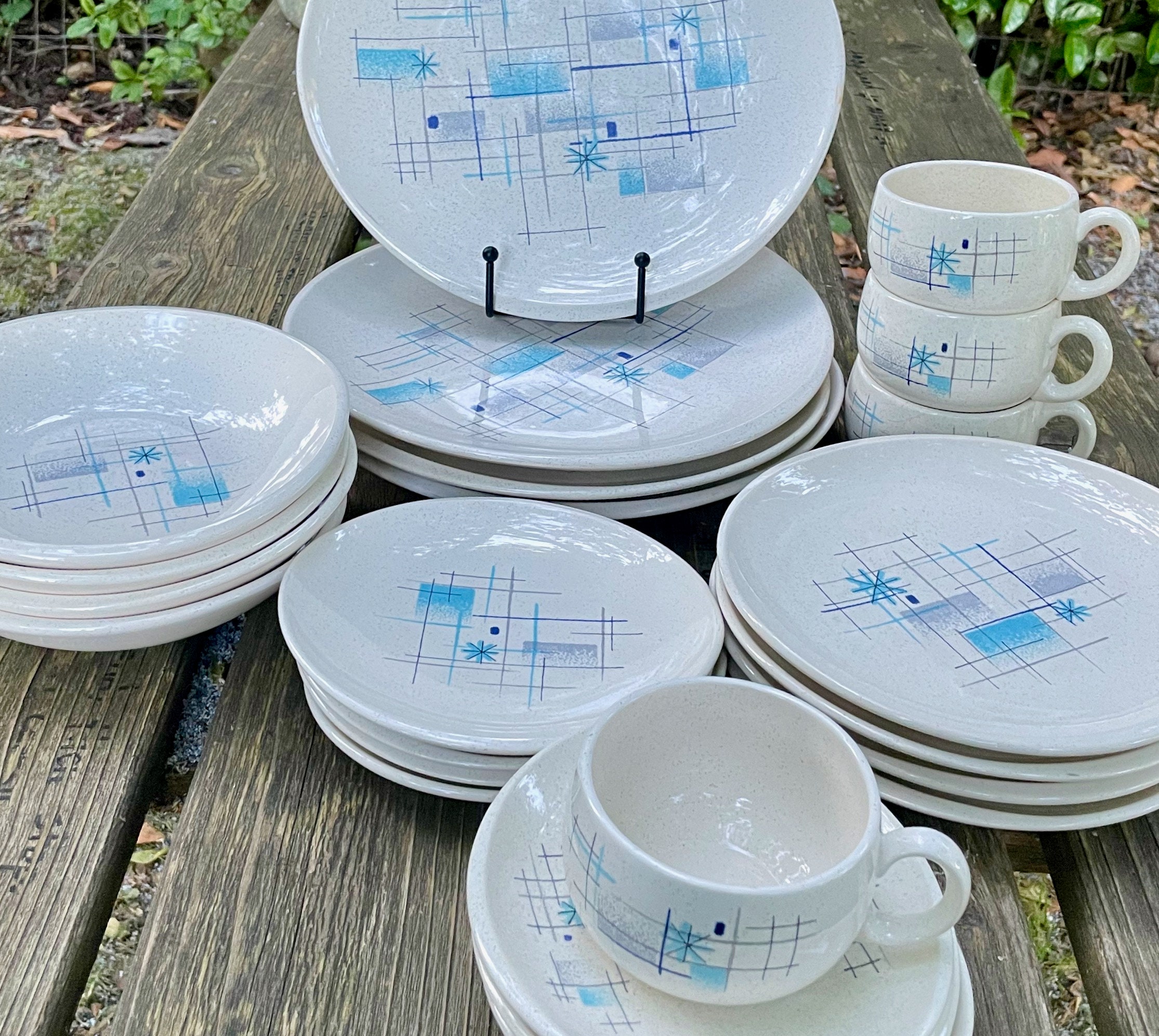 Franciscan Oasis Atomic Starburst 24 Piece Service for 4 Mid - Etsy