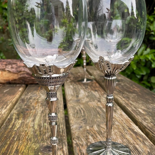 Set of 2 Alan Lee Collection Wallace Wine Glass Rare Vintage