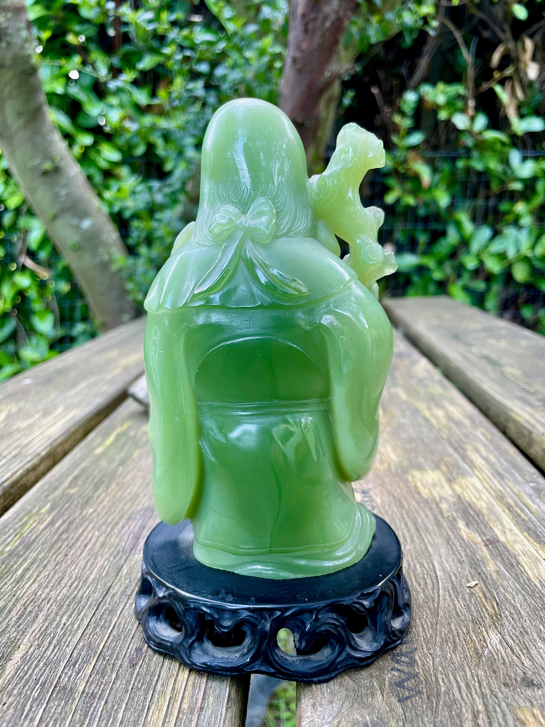 Vintage Resin Faux Jade Carved Scholar Wise Man Figurine - Etsy