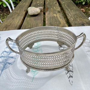 Silver Plated Casserole Holder Server Vintage 1950s