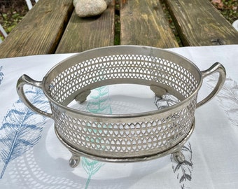Silver Plated Casserole Holder Server Vintage 1950s