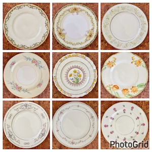 Pick your own vintage china dessert plates mismatched pinks, yellows, blues, pastels, select your own for tea, dessert, bread & butter, side