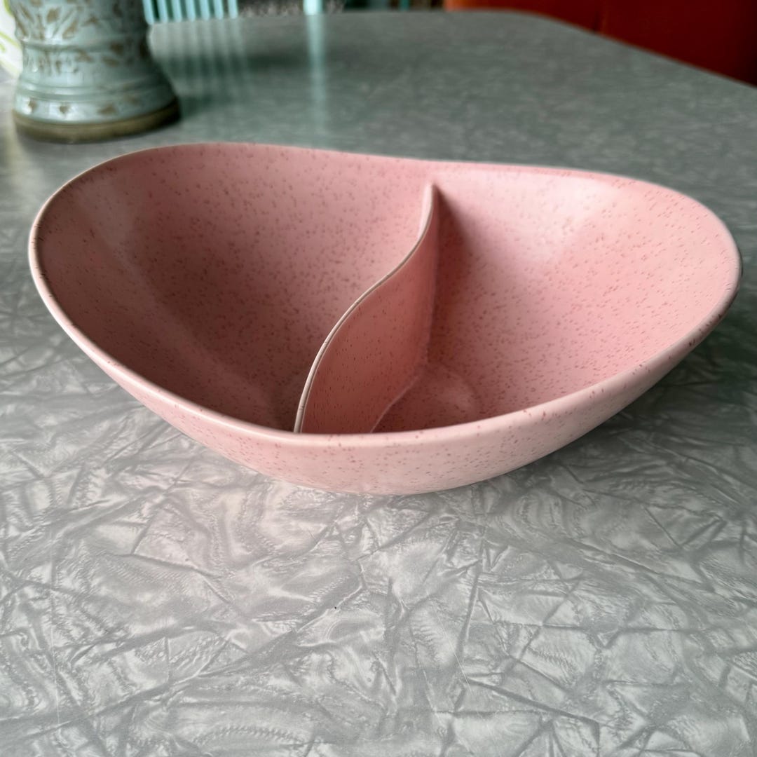 Tickled Pink Divided Vegetable Dish Metlox Poppytrail Vernonware Pink ...