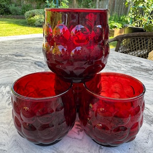 Anchor Hocking Ruby Red Bubble - Etsy