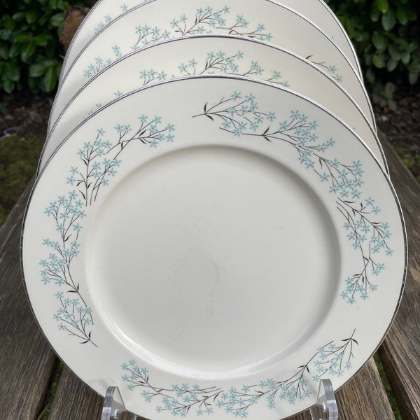Set of 4 dinner plates Harmony House Capri Blue 'Crestwood' 4553