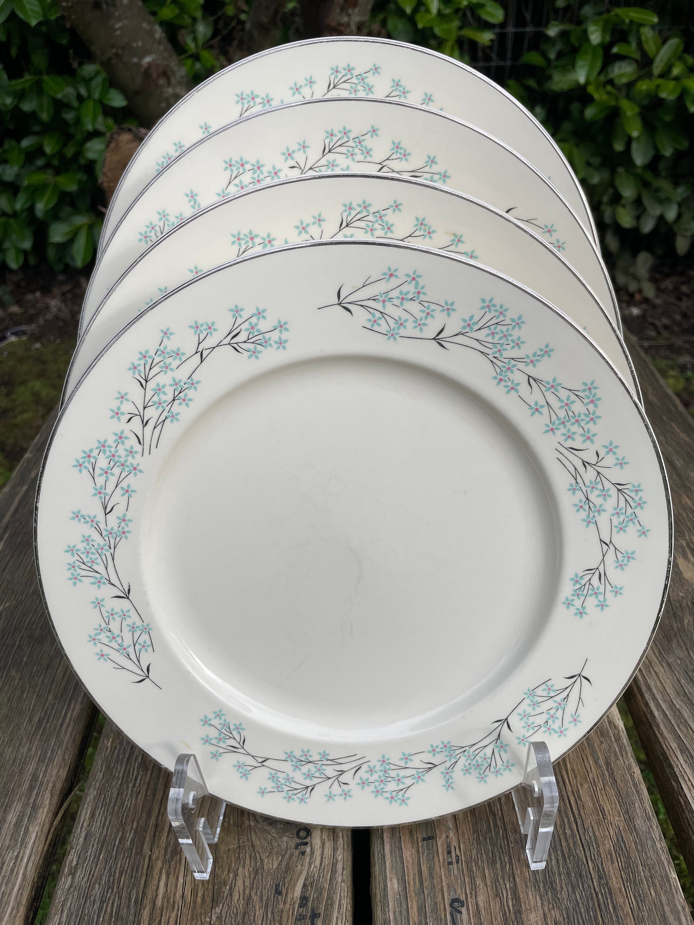Set of 4 Dinner Plates Harmony House Capri Blue crestwood 4553 Etsy