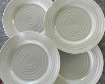 Set of 4 salad plates Portmeirion Sophie Conran White