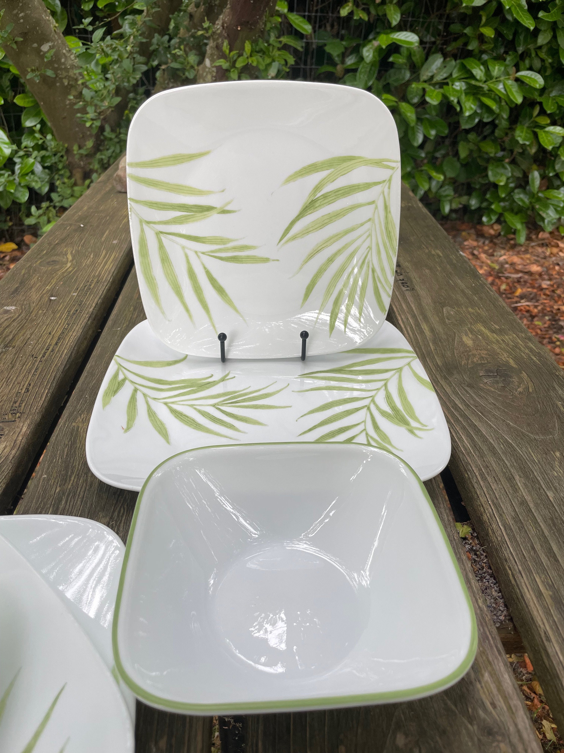 Corelle Bamboo Leaf Your Choice Dinner Plate, Lunch Plate, Soup or