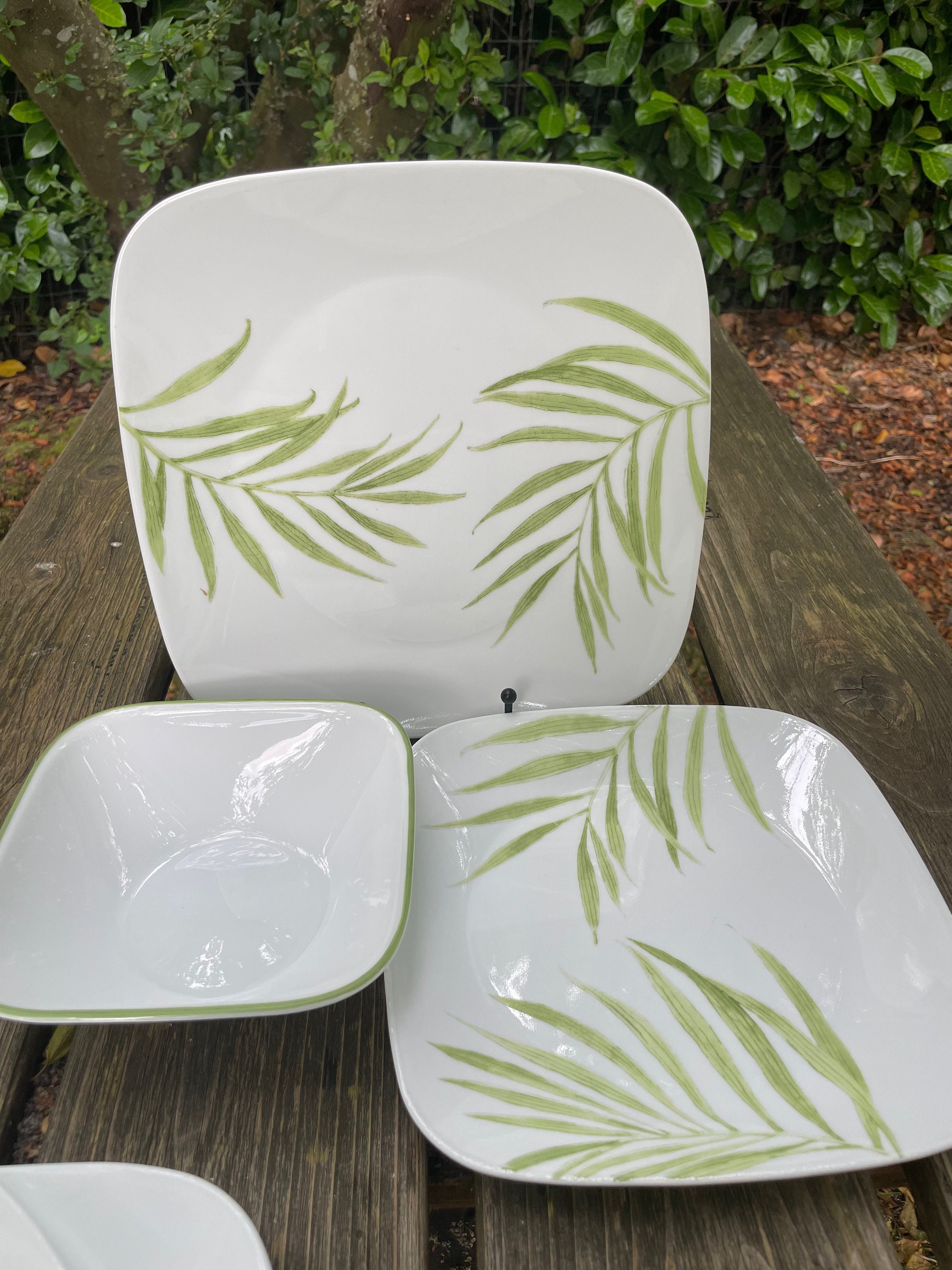 Corelle Bamboo Leaf Your Choice Dinner Plate, Lunch Plate, Soup or