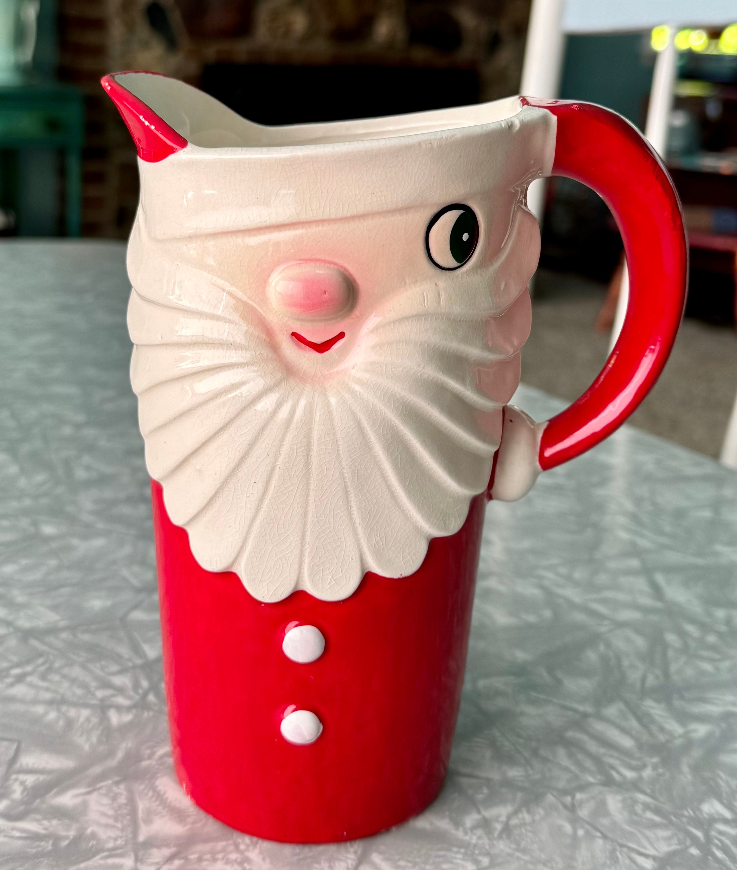 Rare MCM 1959 Holt-howard Merry Whiskers Santa Claus Pitcher - Etsy