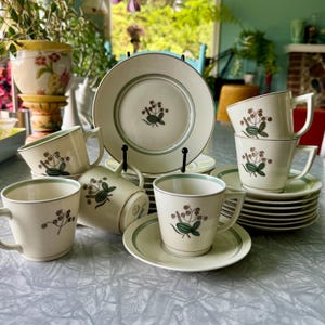 21 piece Coffee Dessert Set by Royal Copenhagen Quaking Grass pattern