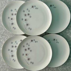 Set of 6 Platinum Starburst 1014 Creative MCM dinner plates