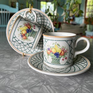 ❤ Villeroy & Boch 廃盤バスケット&バスケットガーデン セット Villeroy and Boch Basket Tea Set - Etsy