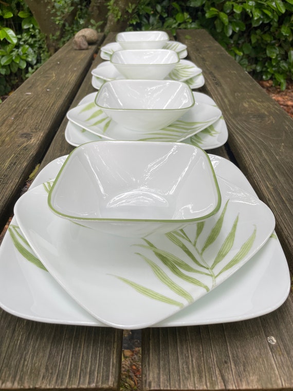 Corelle Bamboo Leaf 12 Piece Setting for 4 Includes 4 Dinner - Etsy