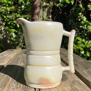 Vintage Frankoma Pitcher 46D Desert Sand Brown Cream Color 7 1/2”