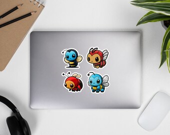 4pc || red and Blue bees sticker sheet
