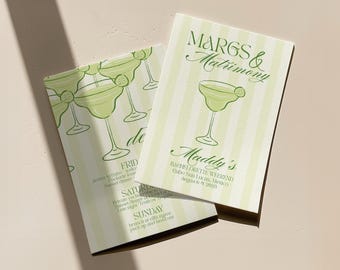 Margaritas and Matrimony Bachelorette Party Itinerary | Editable Template | Fiesta Bachelorette Invite | Instant Download | Printable