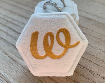 Monogrammed Velvet Ring Box