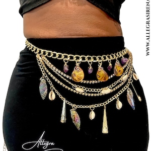 Genuine Crystal Wire Wrapped Goddess Chain &quot;Egyptian Waters&quot;