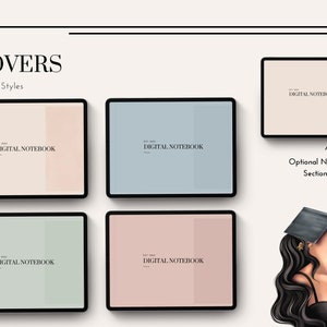 Neutral Digital Notebook Covers, Goodnotes, Notability, Notes Covers Templates, Instant Download, Digital Planner Cover, That Girl Aesthetic