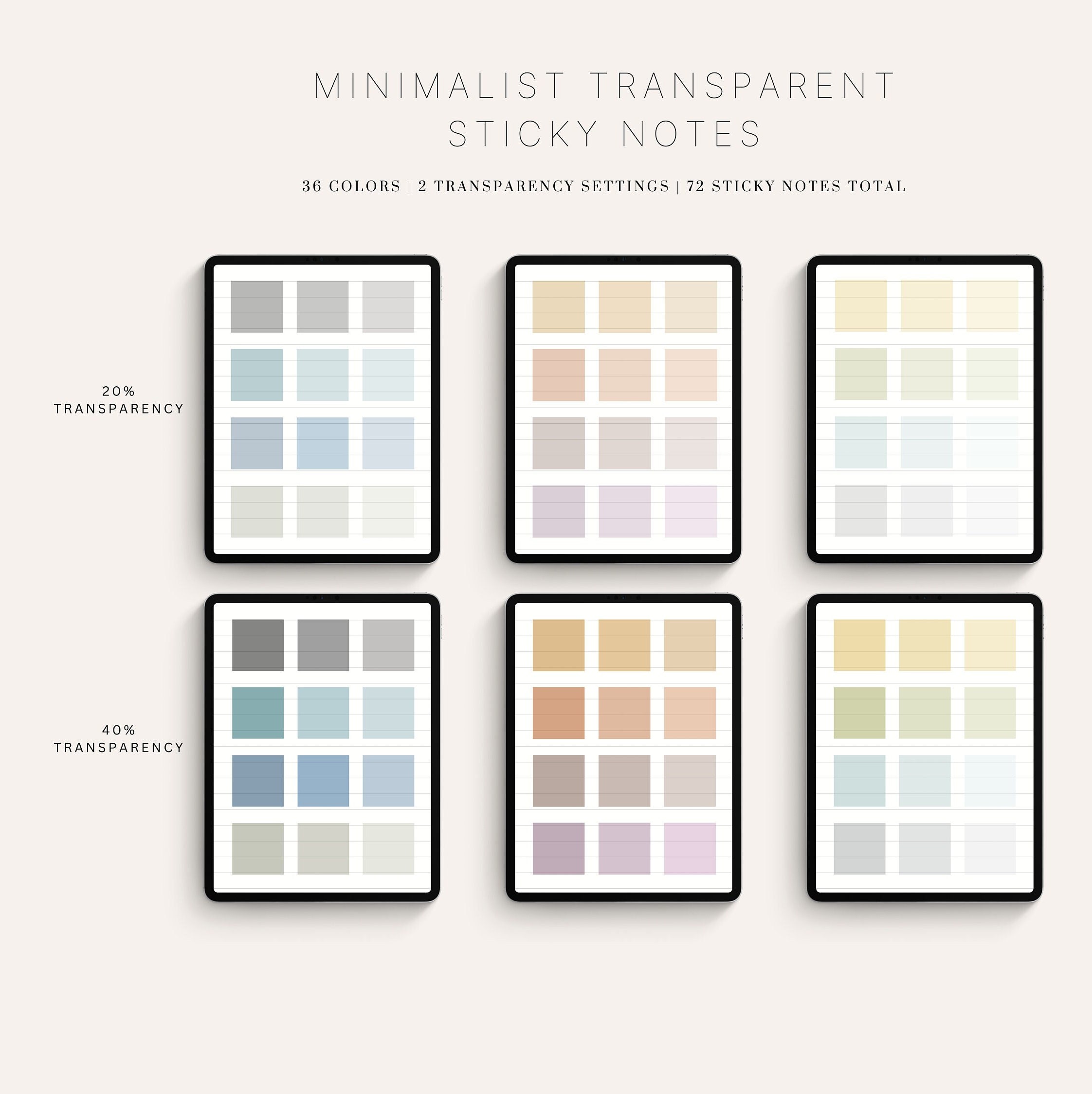 Digital Sticky Notes, Neutral Tones, Instant Digital Download ...