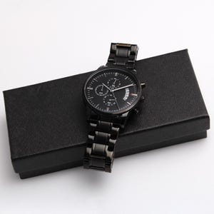 Engraved Watch For Men, Personalised Mens Wrist Watch, Black Watch Men, Wedding Day Watch, Custom Men's Watch, Personalized Gift for Men