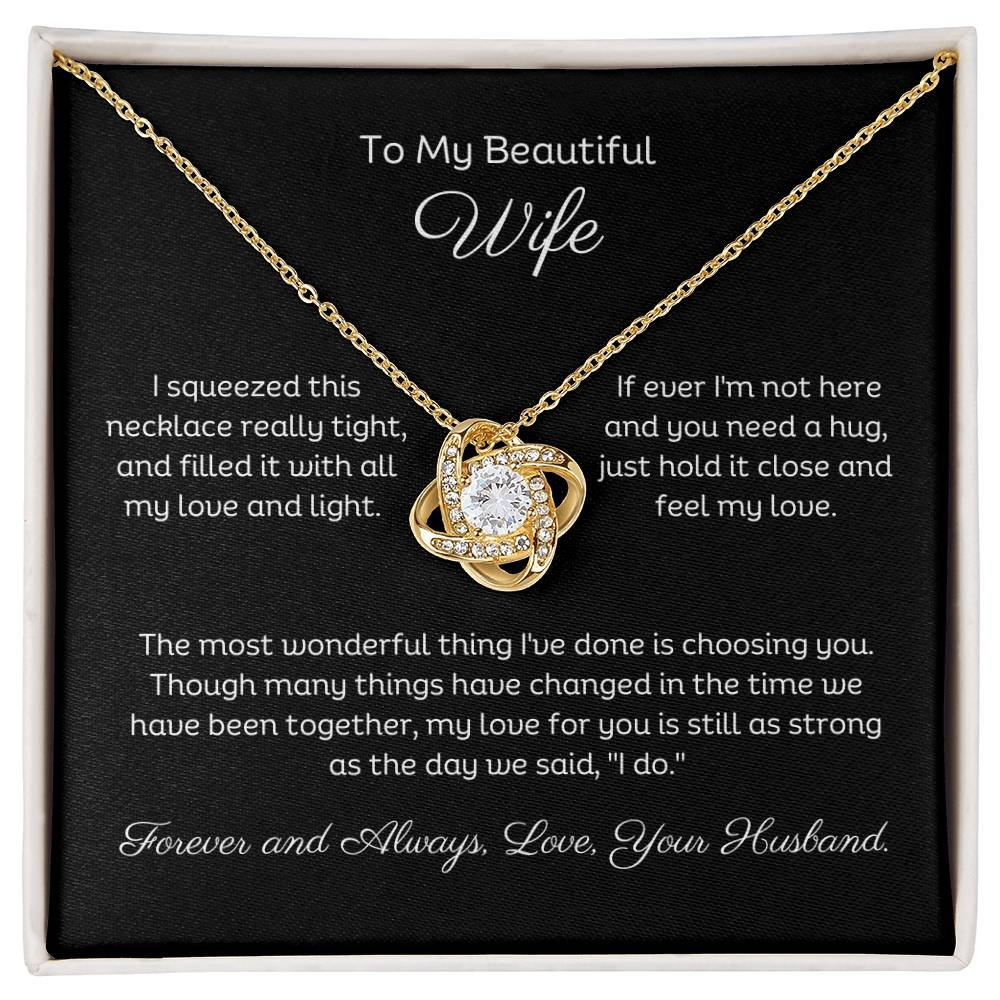 To My Beautiful Wife Pendant Necklace, Personalised Gift, Christmas