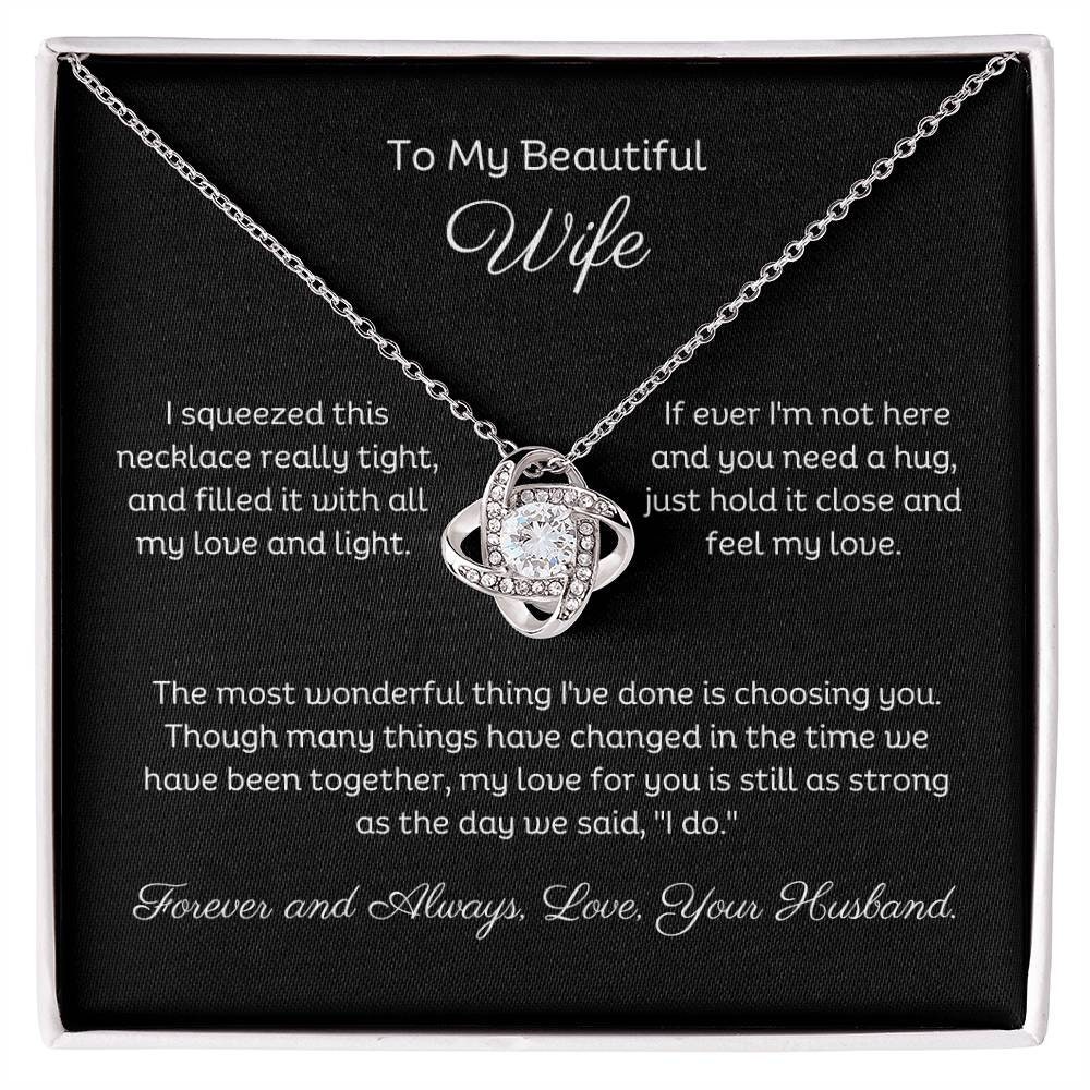 To My Beautiful Wife Pendant Necklace, Personalised Gift, Christmas