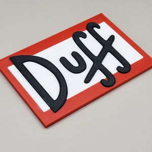 Duff Magnetic Sign - 3D Printed The Simpsons Decor - TV Show Fan Art - Unique Fridge Accent