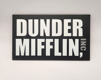 Dunder Mifflin Magnetic Sign - 3D Printed The Office Fan Art - TV Show Collectible