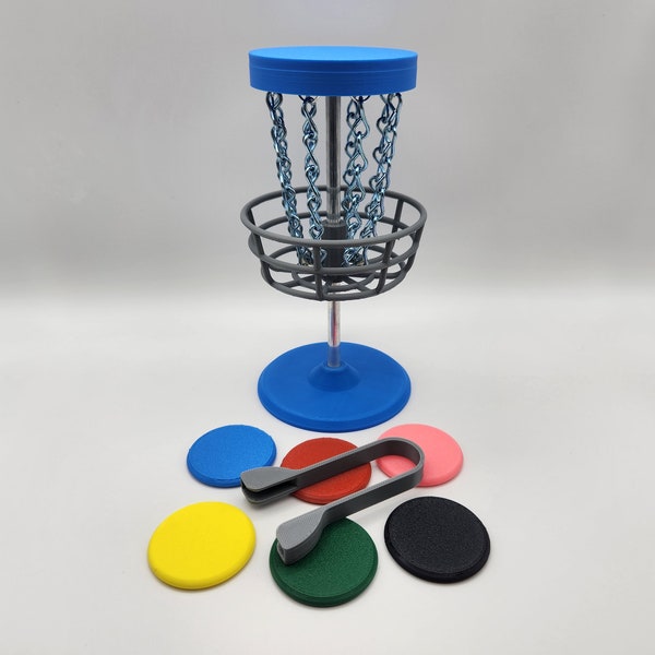 Mini-Discgolf – Schreibtischspiel – 3D-gedruckt – Mini-Frisbee – Tisch-Discgolf – Geschenk – Geburtstag